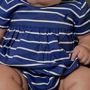 Ralph Lauren Navy and White Striped Baby Outfit